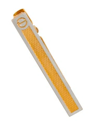 Pre-owned Dunhill Two-tone Textured Tie Bar In Multi