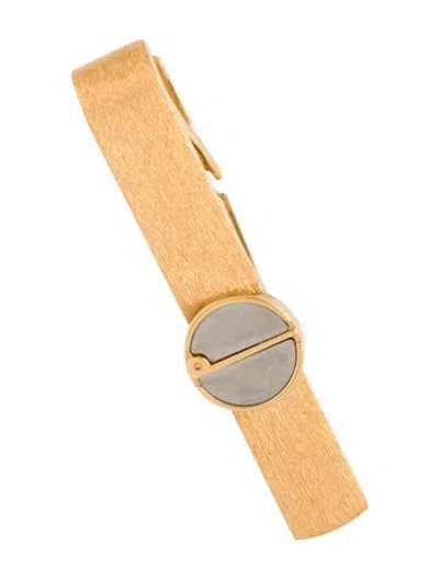 Pre-owned Dunhill Two-tone Textured Tie Bar In Multicolor