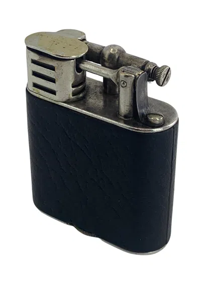 Pre-owned Dunhill Unique Sports Lighter, Black Leather, Art Deco, Swiss Made
