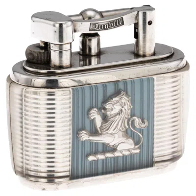 Pre-owned Dunhill Vintage 20thc  Half-giant Joseph Lucas Clear Lucite Table Lighter C.1950 In Silver