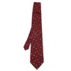 Dunhill Vintage Burgundy Zodiac Print Silk Tie In White