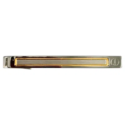 Pre-owned Dunhill Vintage Silver Gold Metal Tie Clip In Brown