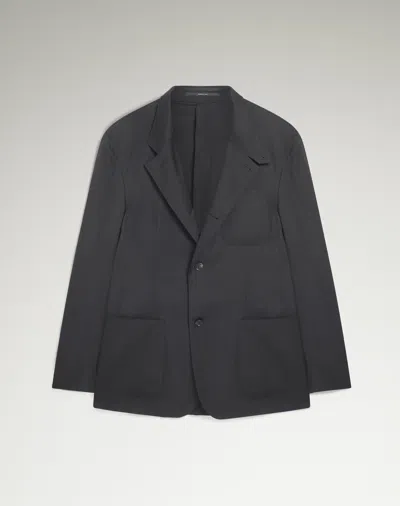 Dunhill Wool Blend Travel Jacket In Blue
