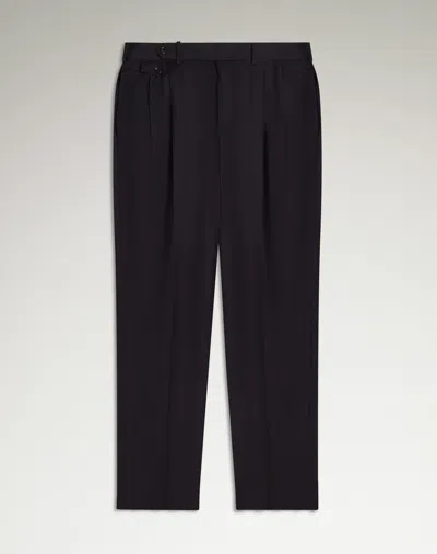 Dunhill Wool Blend Travel Trousers In Blue