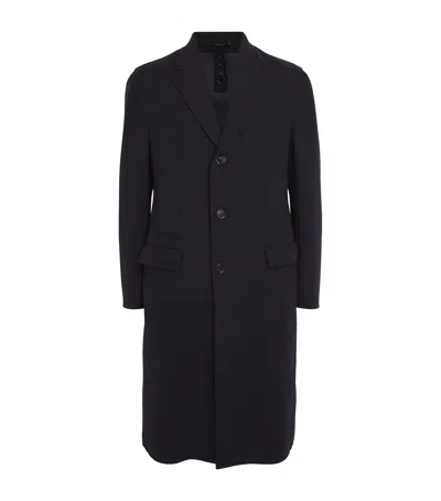 Dunhill Wool-cashmere Overcoat In Blue