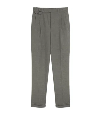 Dunhill Wool-cashmere Tailored Travel Trousers In Gray