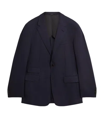 Dunhill Wool High Twist Cavendish Jacket In Blue