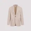Dunhill Single-breasted Wool-blend Blazer In Biscuit