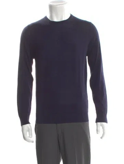 Pre-owned Dunhill Wool Crew Neck Pullover In Blue