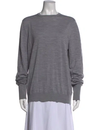 Pre-owned Dunhill Wool Crew Neck Sweater In Gray