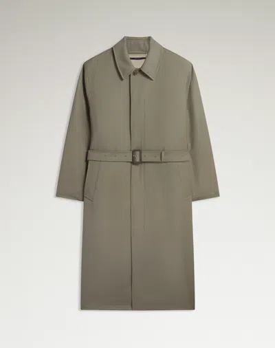Dunhill Wool Mohair Long Car Coat In Green