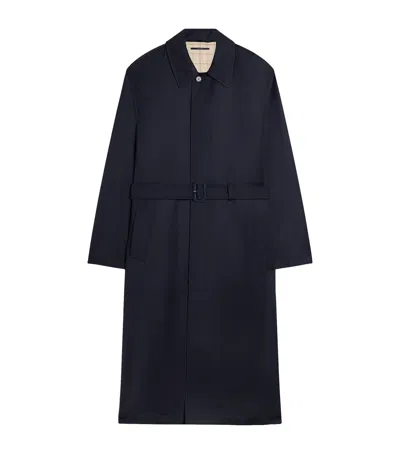 Dunhill Wool Peacoat In Navy
