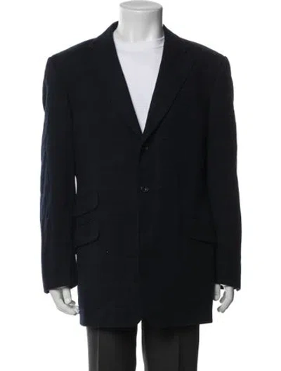 Pre-owned Dunhill Wool Plaid Print Blazer In Blue