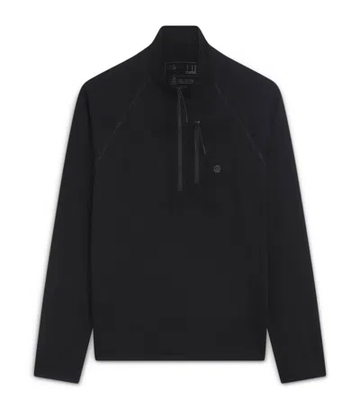 Dunhill Wool Quarter-zip Sweatshirt In Black