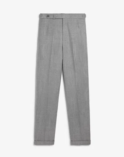 Dunhill Black Wool Sharkskin Flat Front Formal Trousers