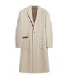 Dunhill Wool-silk Double-face Chesterfield Overcoat In Neutral