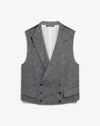 DUNHILL WOOL SILK FLAX CASHMERE DONEGAL DOUBLE BREASTED WAISTCOAT