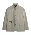 Dunhill Wool Silk Herringbone With Windowpane Check Bourdon Jacket In Neutral