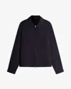 Dunhill Wool Silk Point Collar Blouson In Black