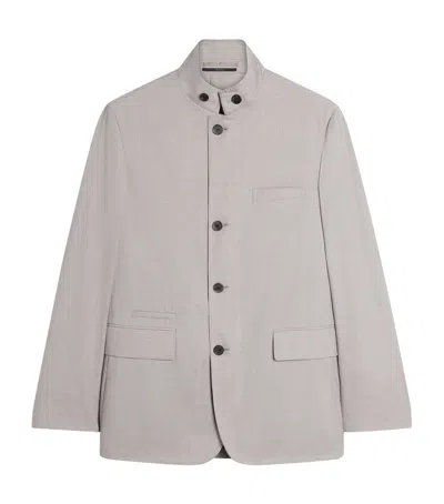 Dunhill Wool Single-breasted Jacket In Gray