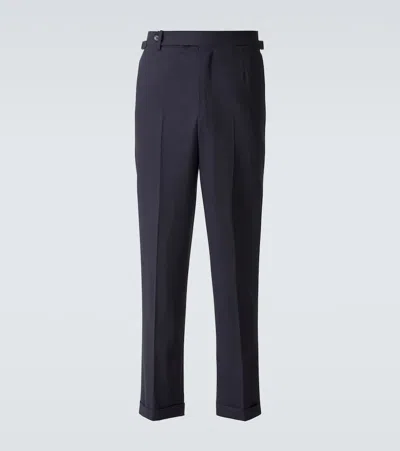 Dunhill Wool Straight Pants In Blue