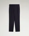 Dunhill Wool Super 170's Chalkstripe Double Pleated Trousers In Blue