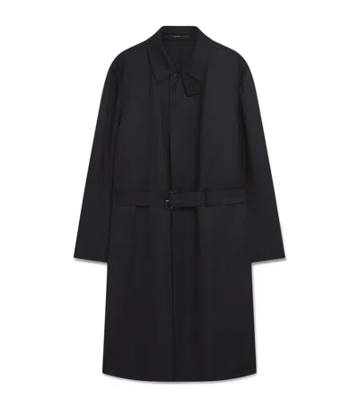 Dunhill Wool Super 180s Balmacaan Coat In Animal Print