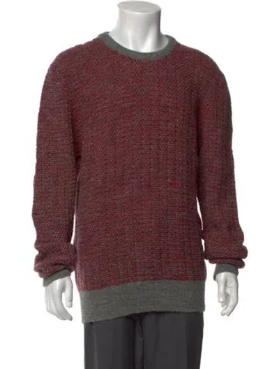 Pre-owned Dunhill Wool Tweed Pattern Pullover In Red