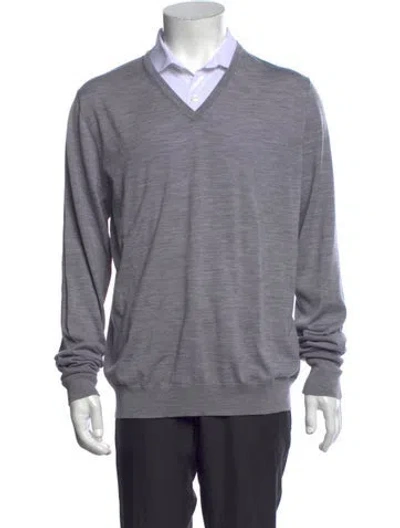 Pre-owned Dunhill Wool V-neck Sweatshirt W/ Tags In Grey