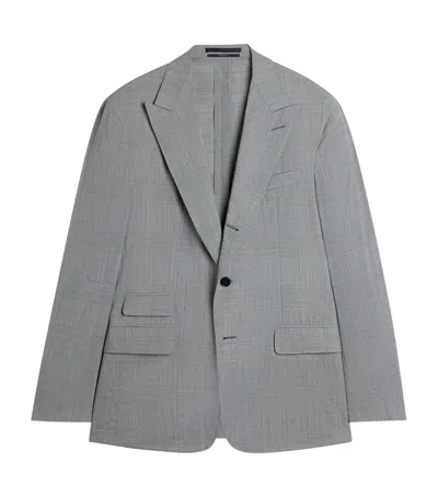 Dunhill Wool-blend Single-breasted Blazer In Gray