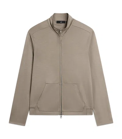 Dunhill Wool-cashmere Track Jacket In Brown