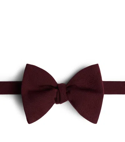 Dunhill Wool-mulberry Silk Bow Tie In Burgundy