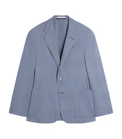 Dunhill Wool-silk Check Cavendish Blazer In Gray