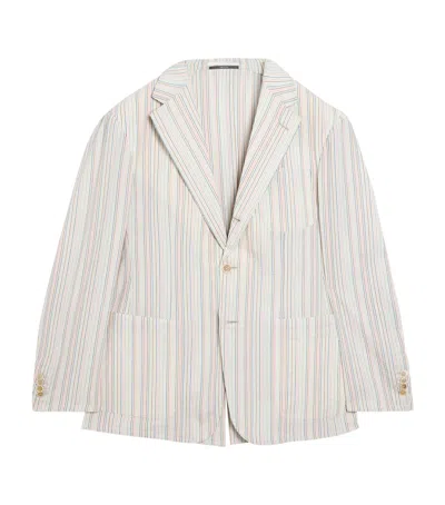 Dunhill Wool-silk Stripe Cavendish Blazer In White