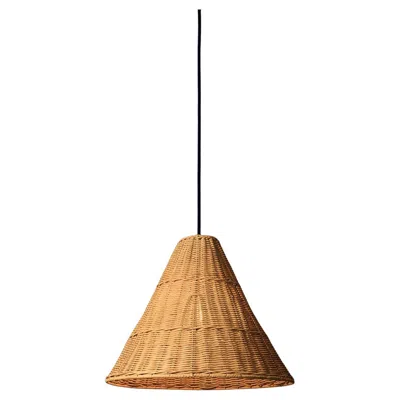 Pre-owned Dunlin Dante Rattan Large Pendant, By  In Orange