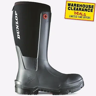 Pre-owned Dunlop Snugboot Workpro Safety Wellington Black Boots Unisex