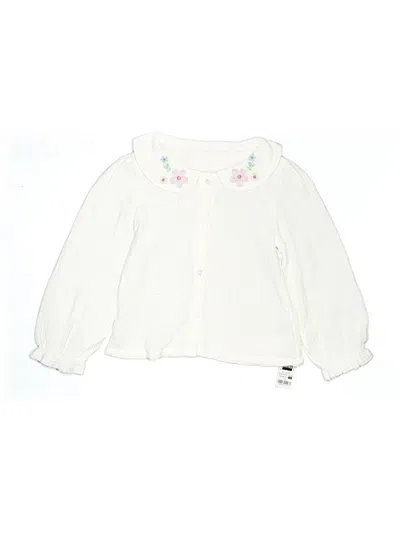 Pre-owned Dunnes Kids' Long Sleeve Blouse In White