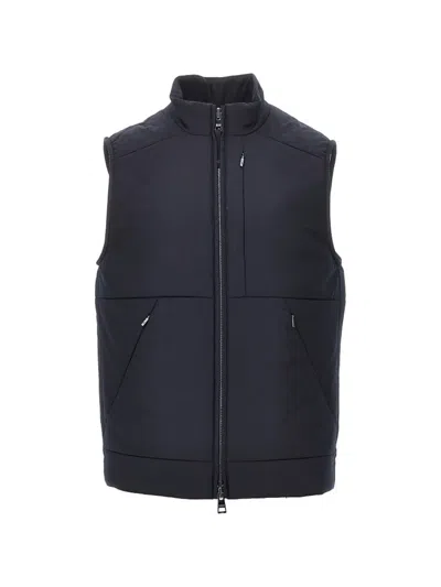 Duno Arlo High-neck Zip-up Gilet In Blue