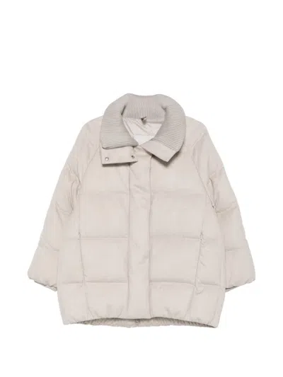 Duno Astrid Padded High-neck Coat In White