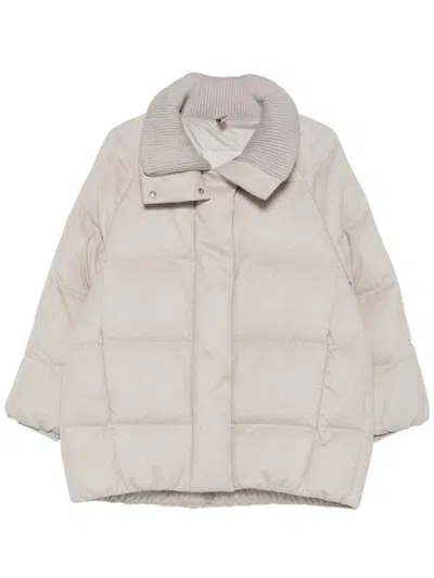 Duno Astrid Prato 001 Perla Down Jacket In White