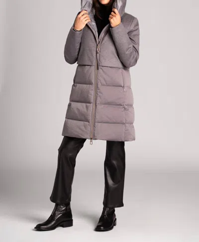 Duno Ballon Hooded Down Jacket In Silver In Gray