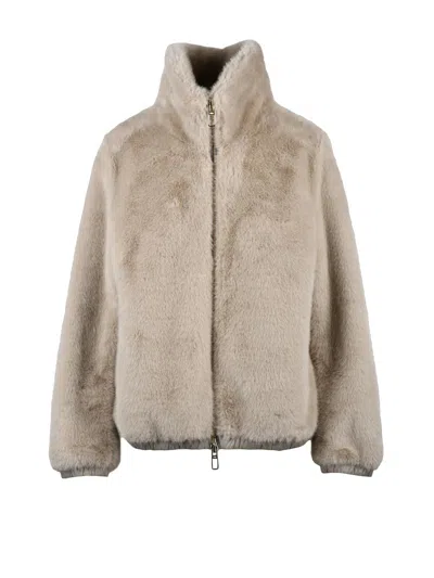 Duno Beige Polyester Eco Coat In Neutral