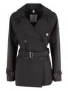 Duno Belted Double-breasted Trench Coat In Brown