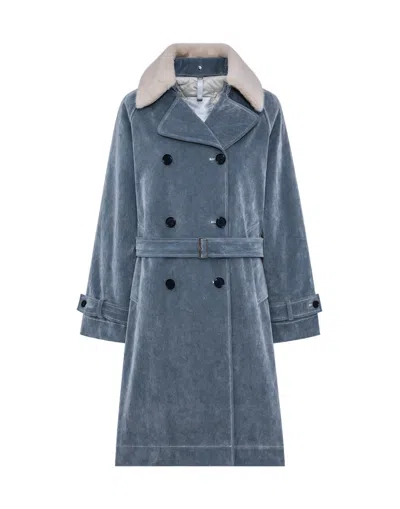 Duno Belted Short Coat In Gray