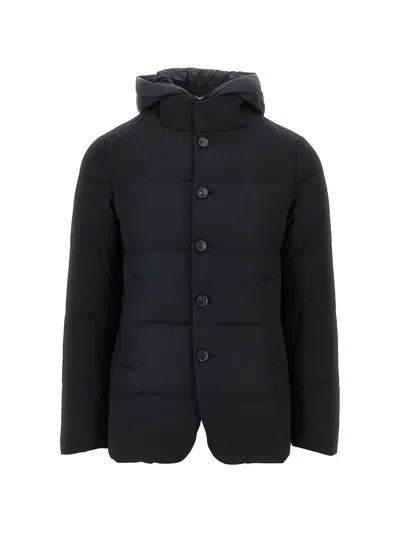 Duno Bjorn Quilted Hooded Coat In Black