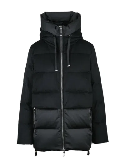 DUNO BLACK WOOL-BLEND KEIKO DOWN JACKET