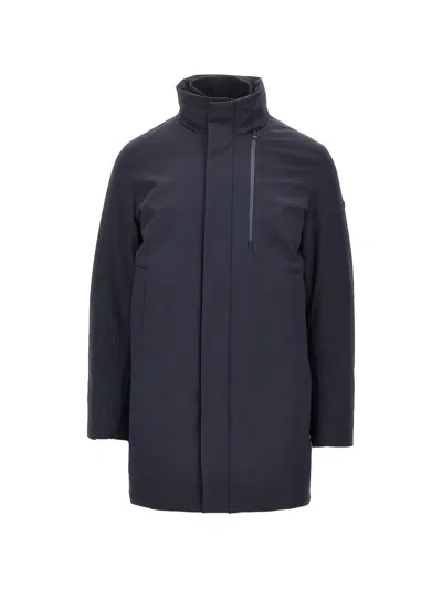 Duno Blake High-neck Zip-pocket Coat In Blue