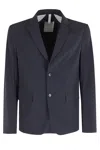 Duno Blue Packable Single-breasted Flap Pocket Polyamide Jacket In Blue