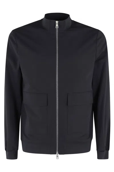 Duno Bomber Front Pockets Superlight Wool Blend In Blue