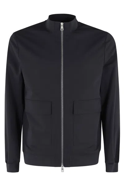 Duno Bomber Front Pockets Superlight Wool Blend In Blue